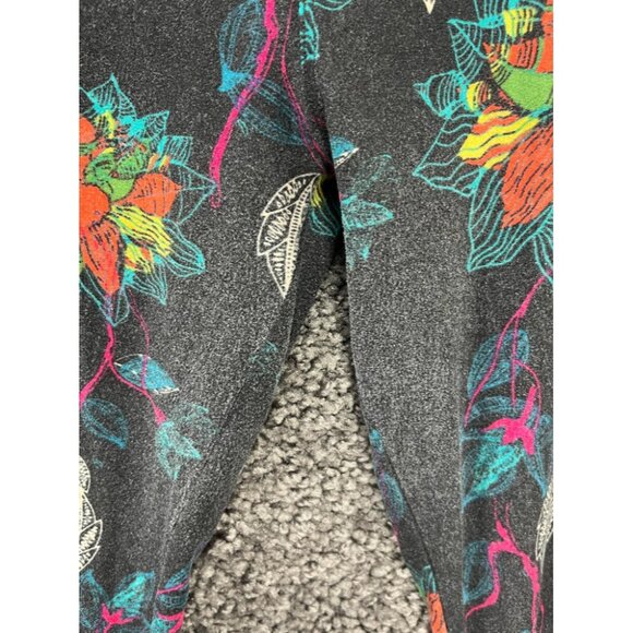 Lularoe Womens Leggings One Size Fits All Black and Neon Floral RN #142161 - Picture 12 of 13